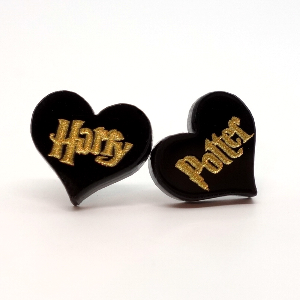 Boucles d'oreilles Coeur noir (Harry Potter) - LiliPop – Image 3