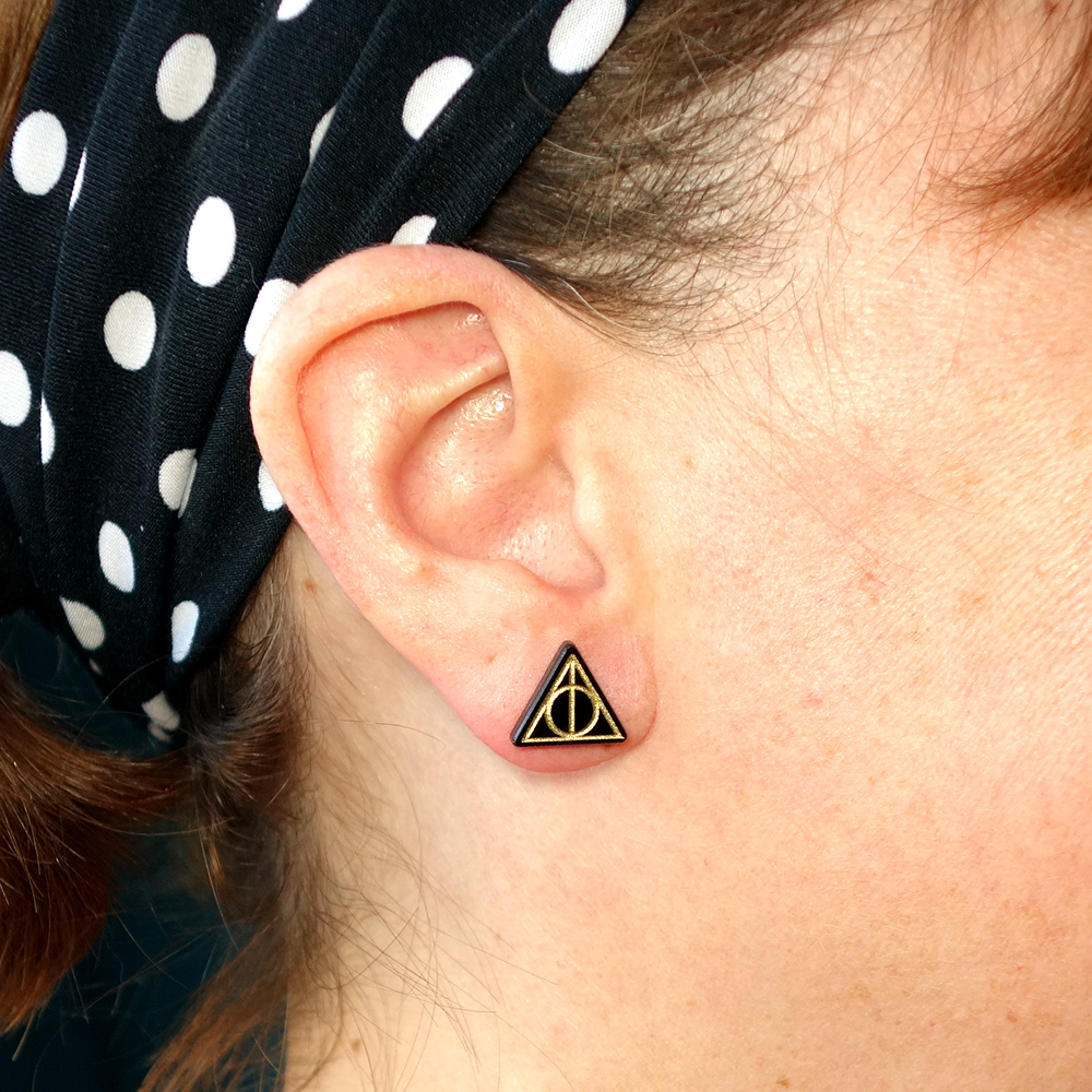 Boucles d'oreilles Relique de la mort Or (Harry Potter) - LiliPop – Image 2