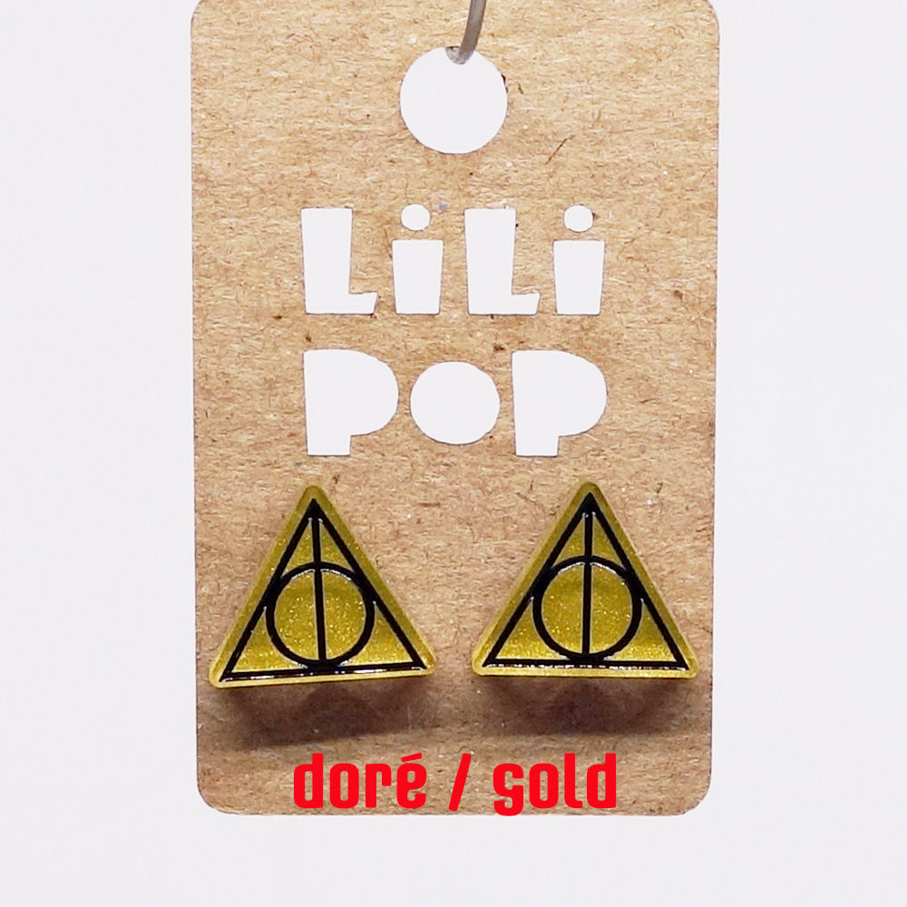 Boucles d'oreilles Relique de la mort Or (Harry Potter) - LiliPop