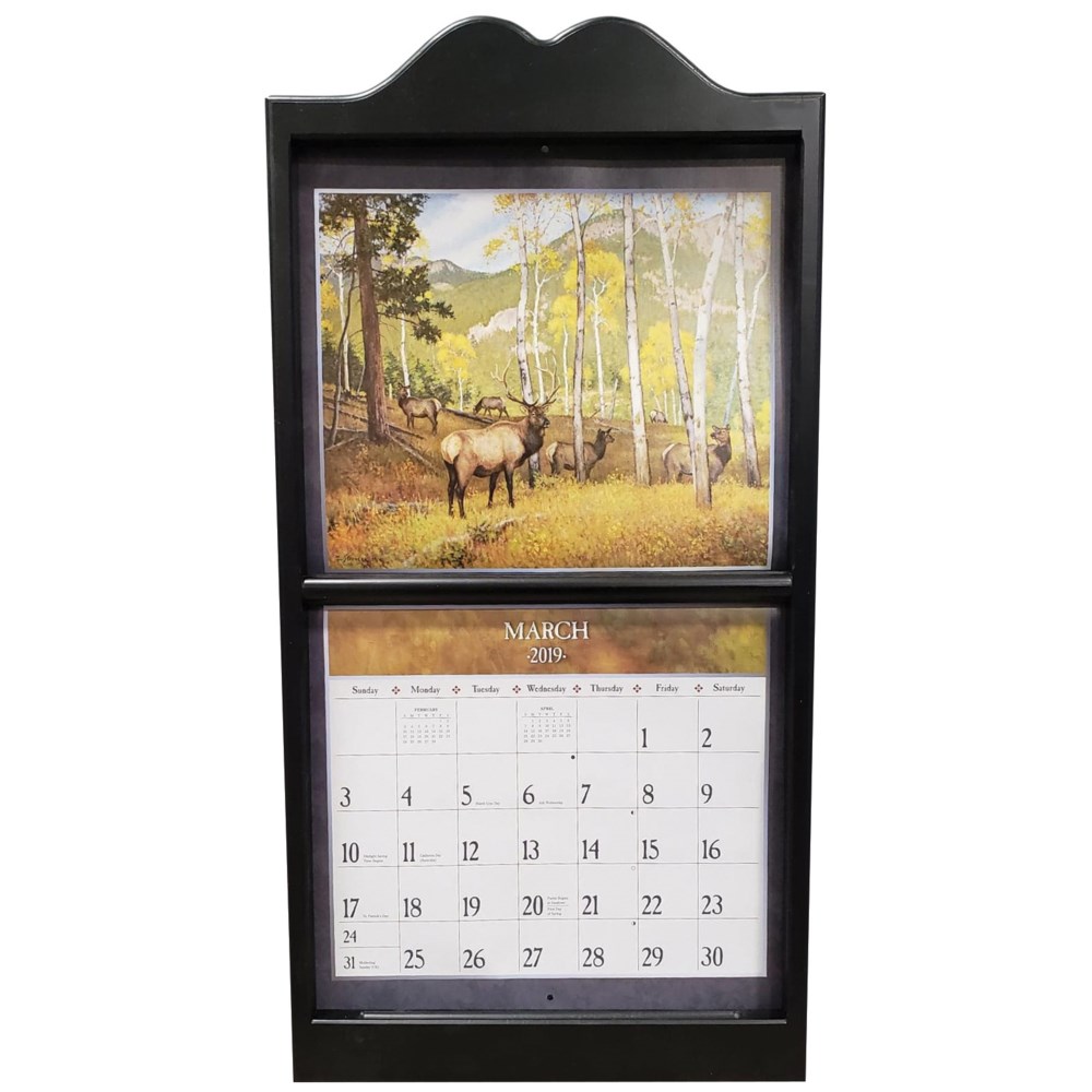 Encadrement de calendrier en bois grand - Noir