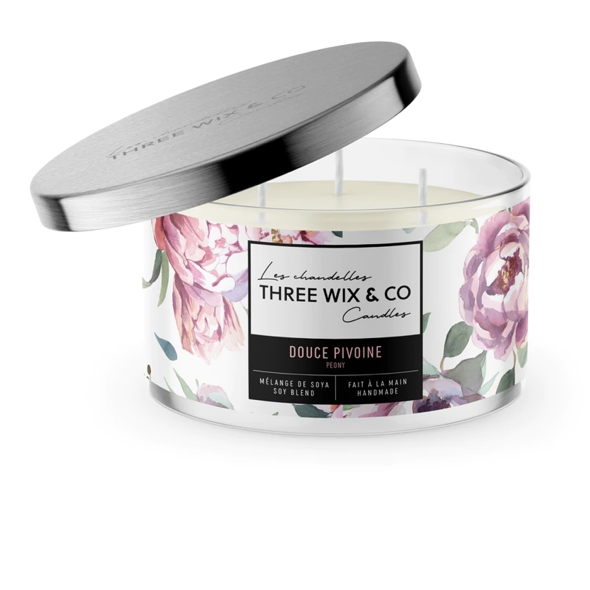 Three Wix & Co Chandelle Douce pivoine – Image 2