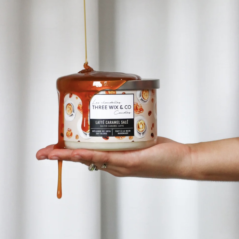 Three Wix & Co - Chandelle latté caramel salé – Image 2