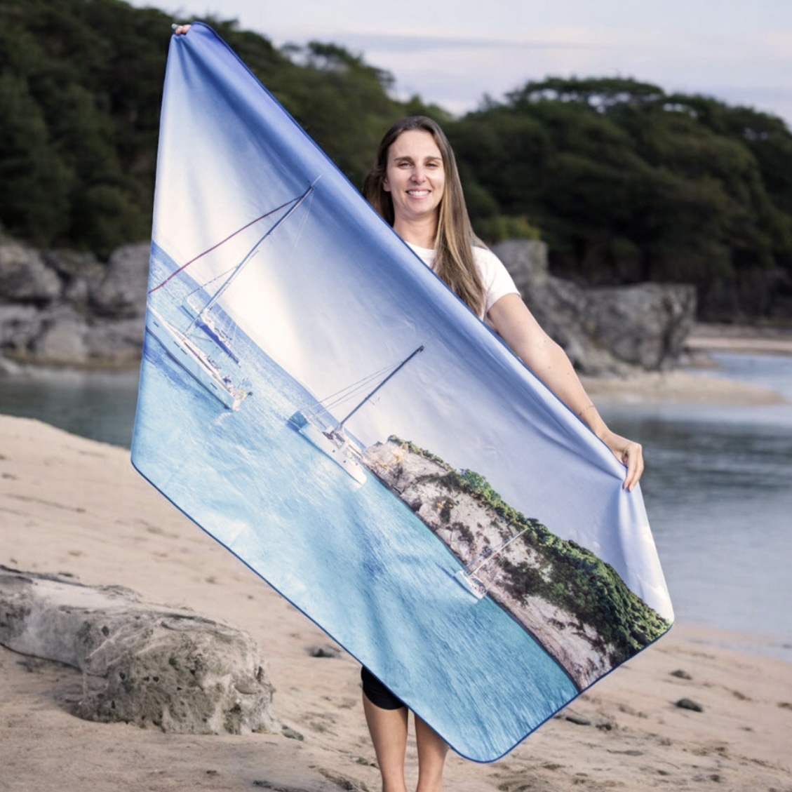 Serviette de plage en microfibre Voilier - K5 – Image 2