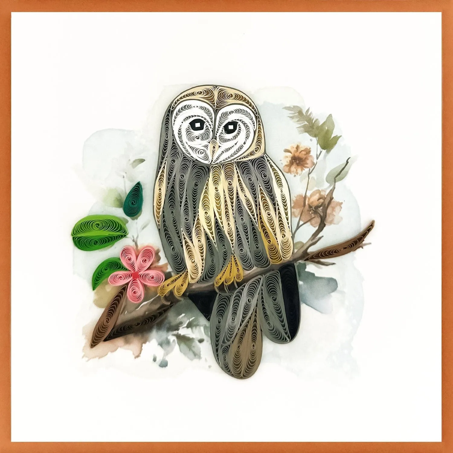 Carte de poésie en papier - Chouette effraie