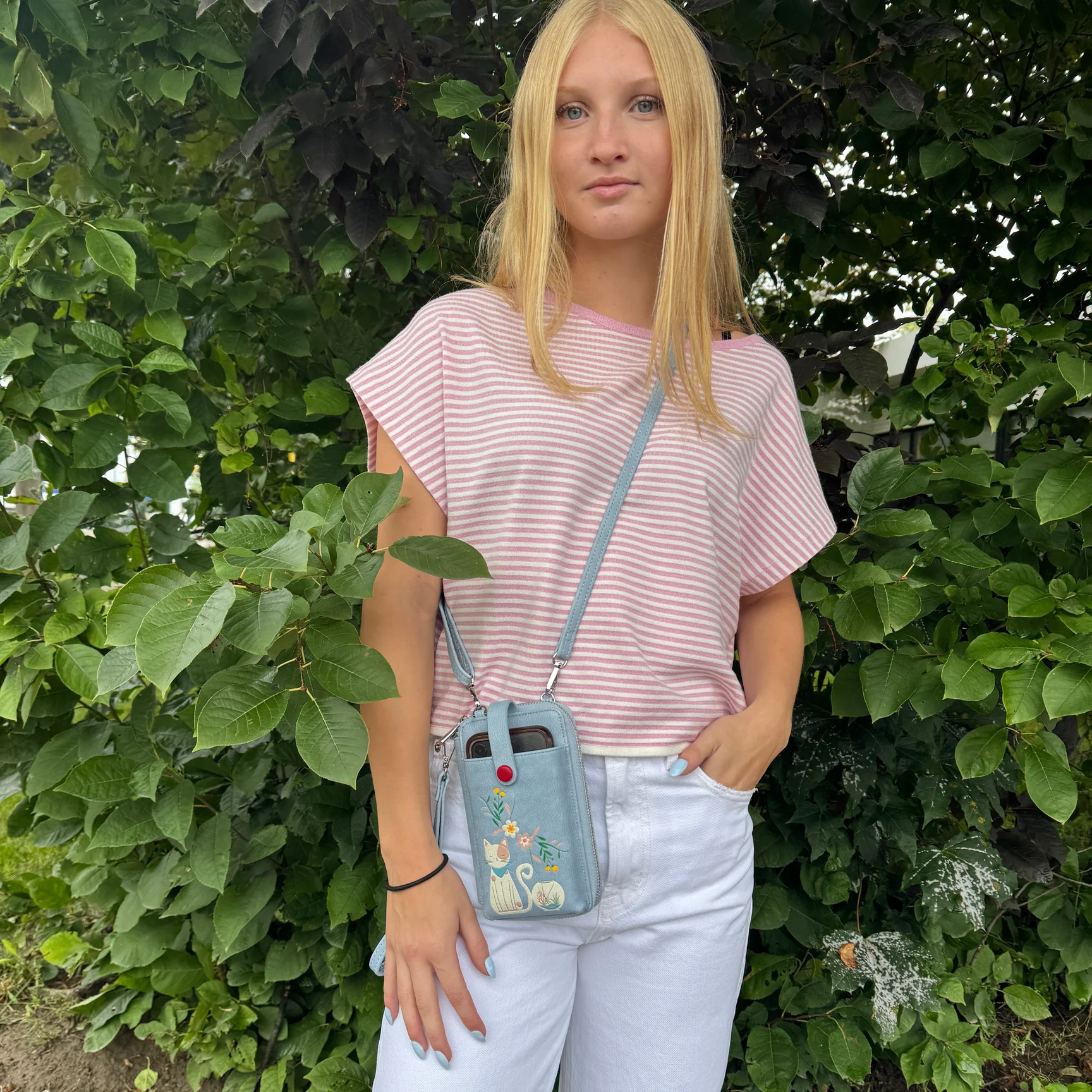 Sac bandoulière portefeuille pour smartphone Cleo bleu clair - Espe – Image 2