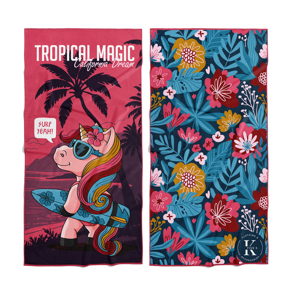 Serviette de plage en microfibre Licorne magique - K5