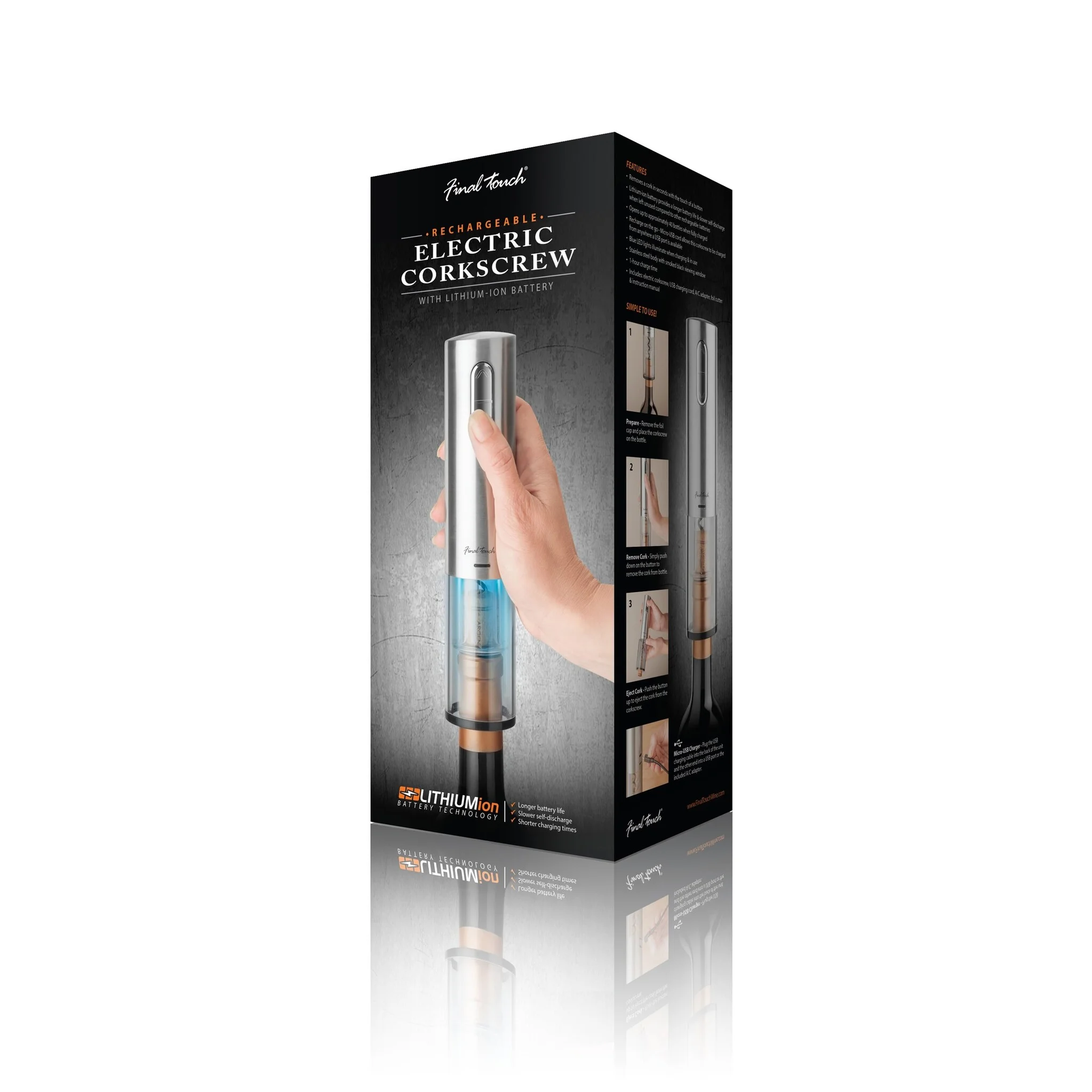 Tir-bouchon électrique au lithium-ion rechargeable - Final Touch – Image 4