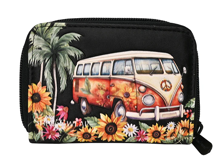 Porte-monnaie et porte cartes noir - Hippie life