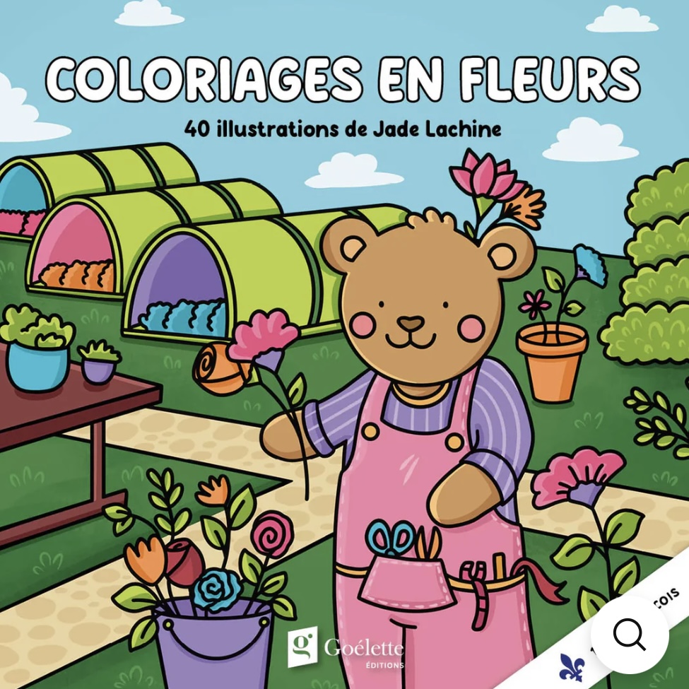Livre à colorier Coloriage en fleurs (Jade Lachine) - Papier & Latté
