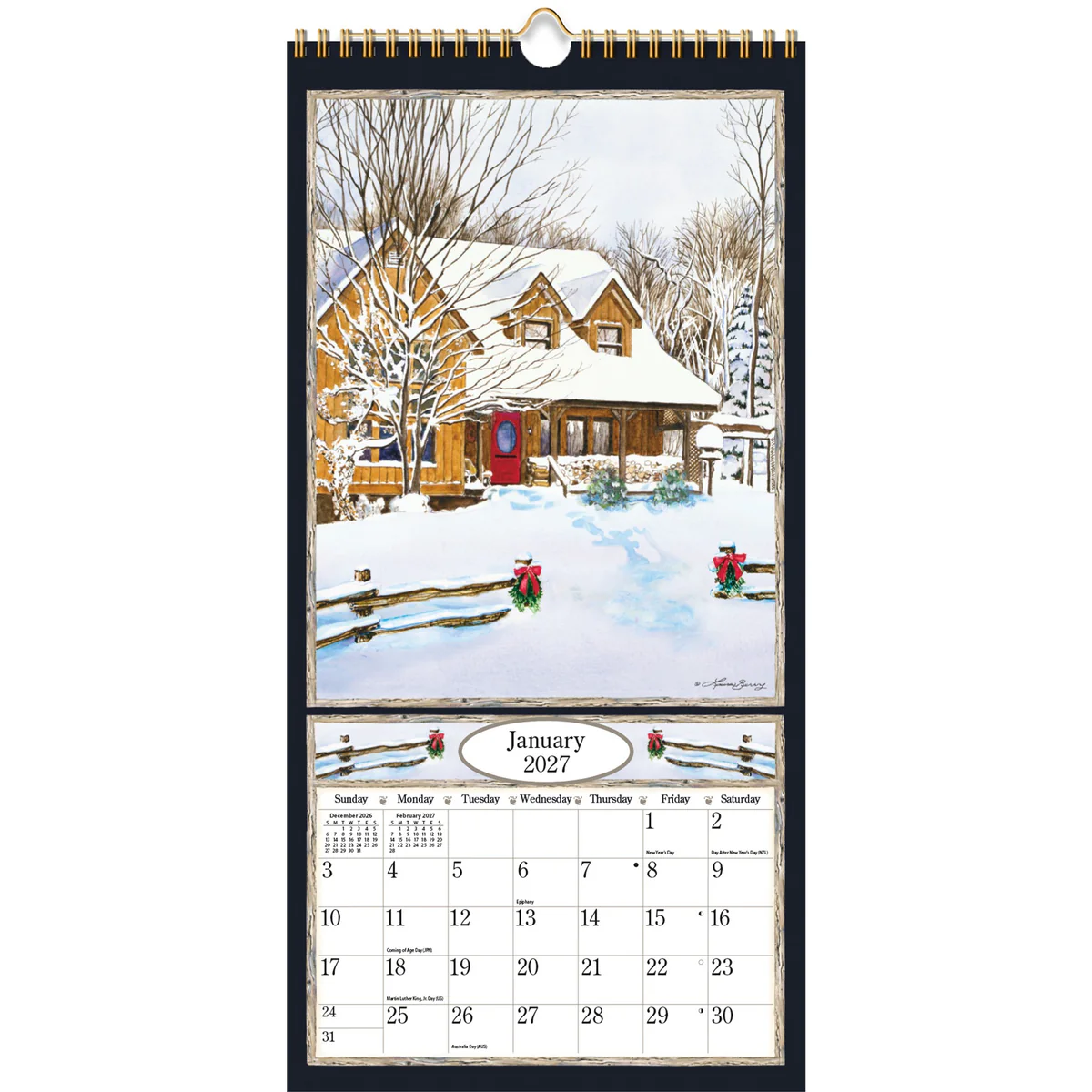Calendrier mural vertical petit Country Welcome 2027 - Lang – Image 3