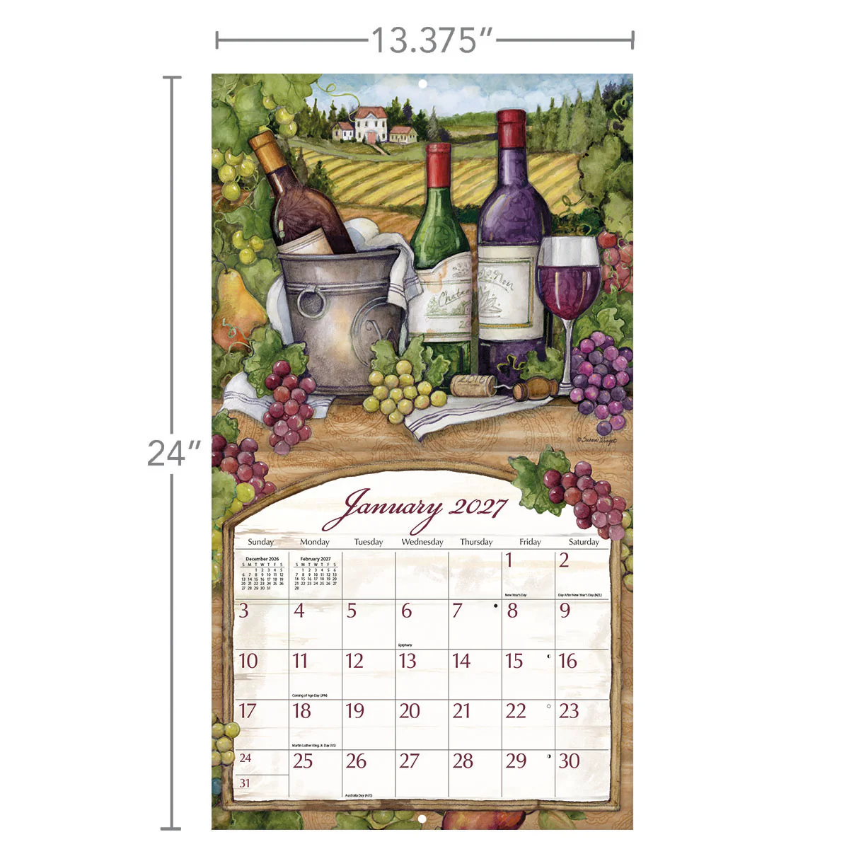 Calendrier mural Wine Country 2027 - Lang – Image 3
