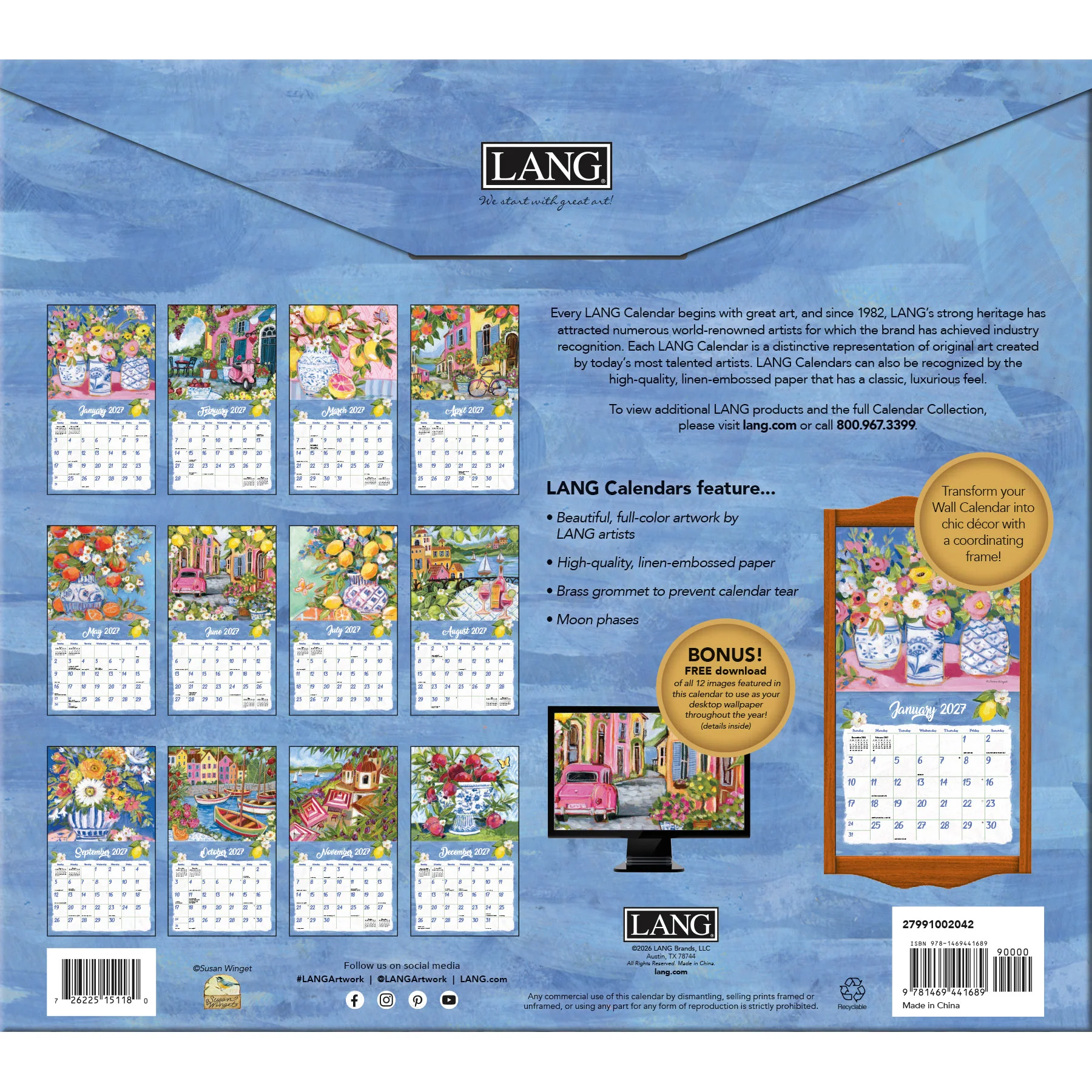 Calendrier mural Ciao Bella 2027 - Lang – Image 2