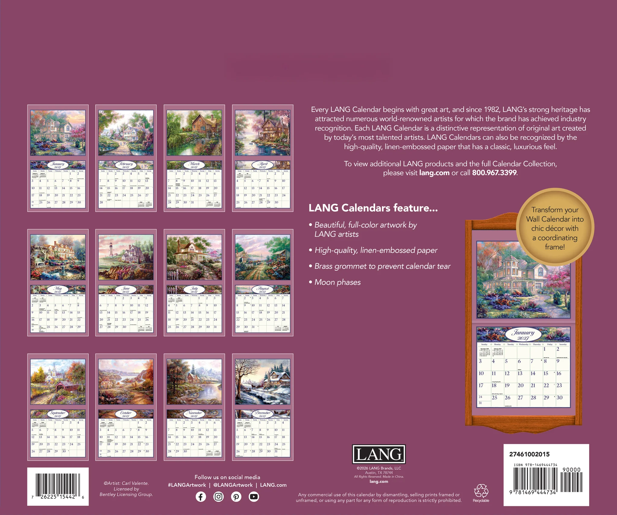 Calendrier mural Bygone Days 2027 - Lang – Image 2