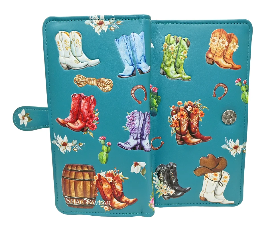 Porte-Monnaie turquoise - Bottes de cow-girl
